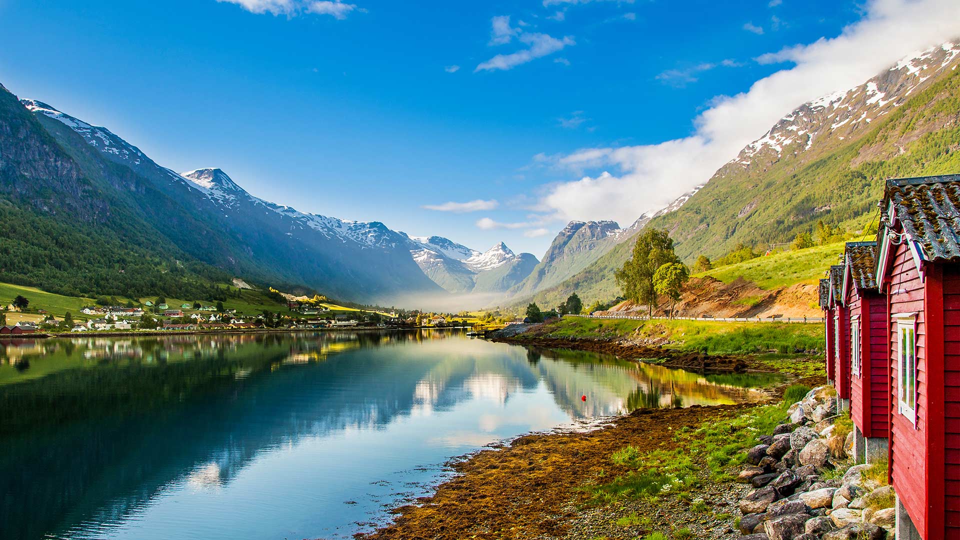 View of Norway lake in summer